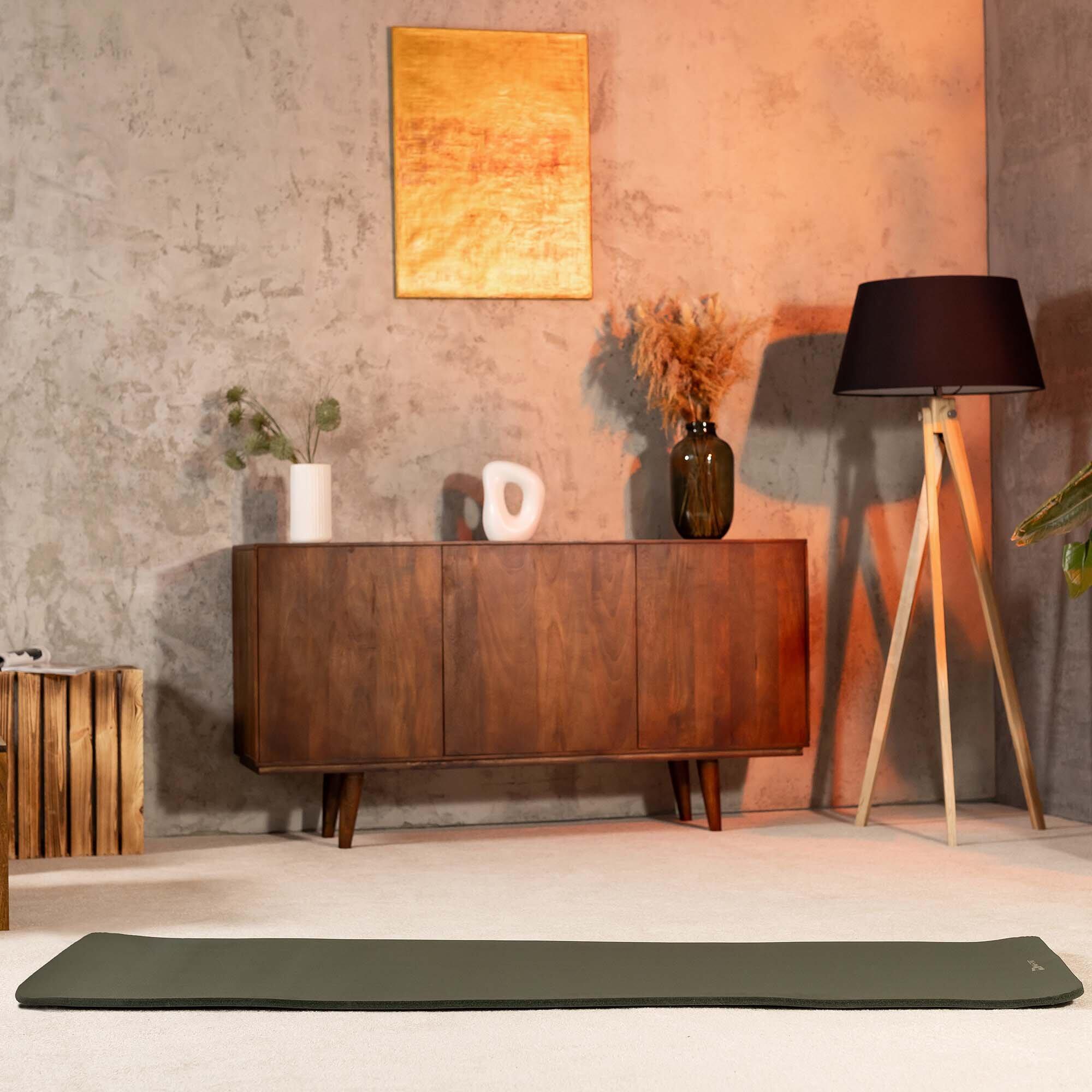 Tapettino per fitness, yoga o pilates, NBR 1cm - verde bottiglia - 190x60cm 2/7