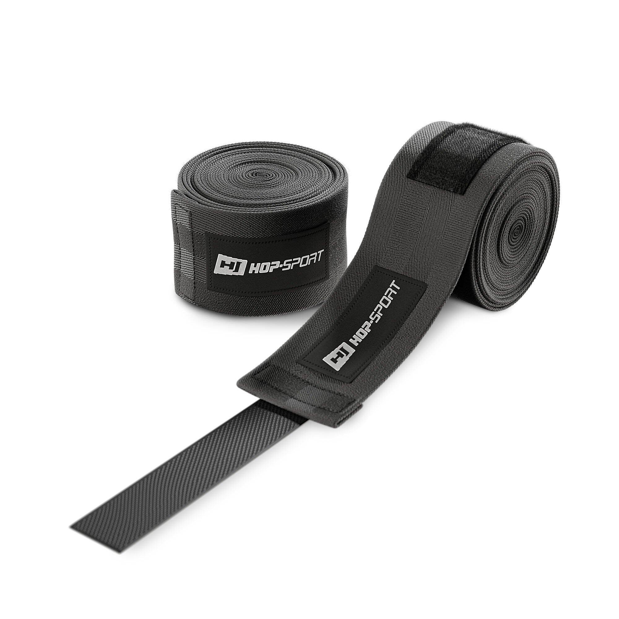 Bandages de boxe 4m Hop-Sport noirs 7/7