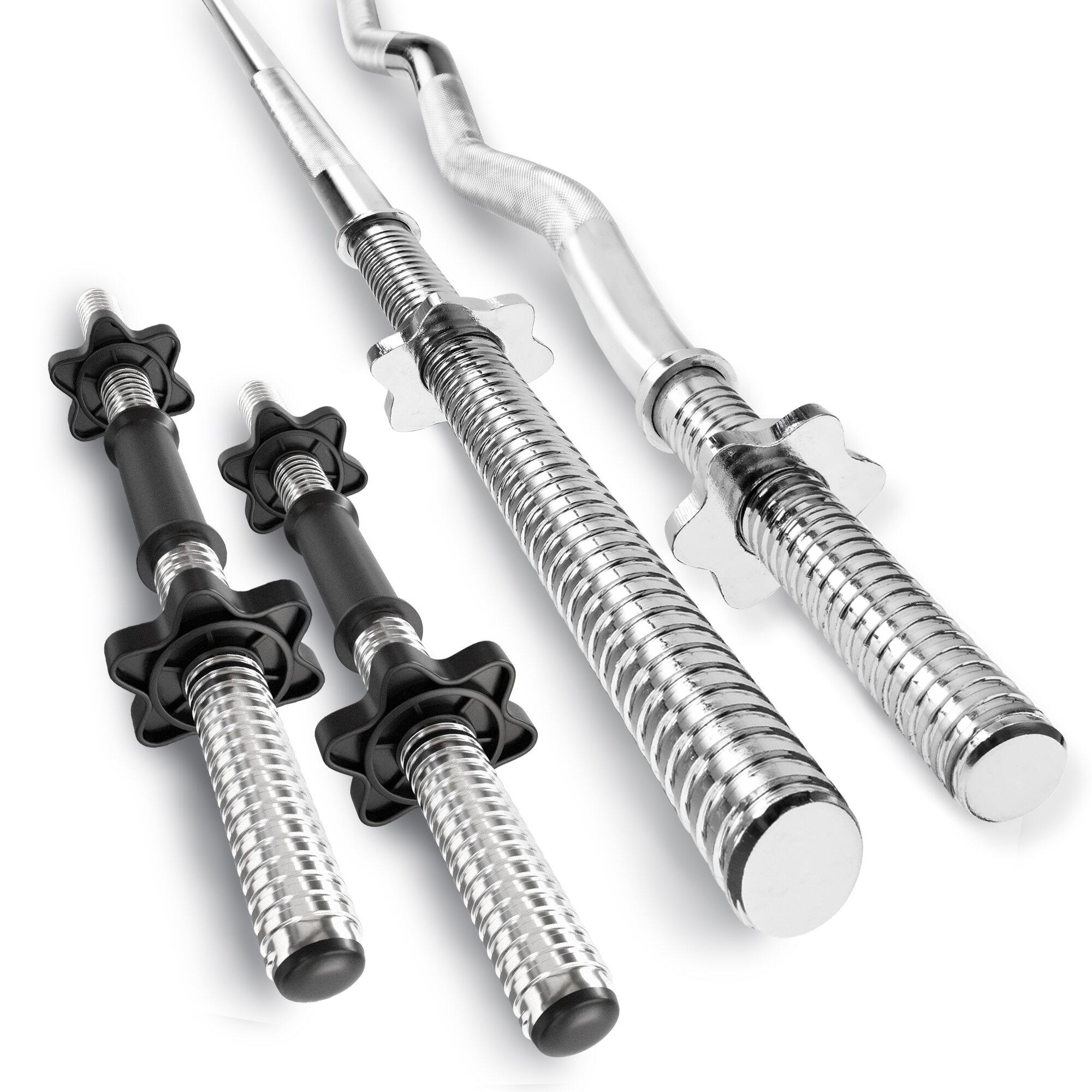 Set di pesi compositi con bilanciere e manubri per allenamento Premium 125kg 5/7