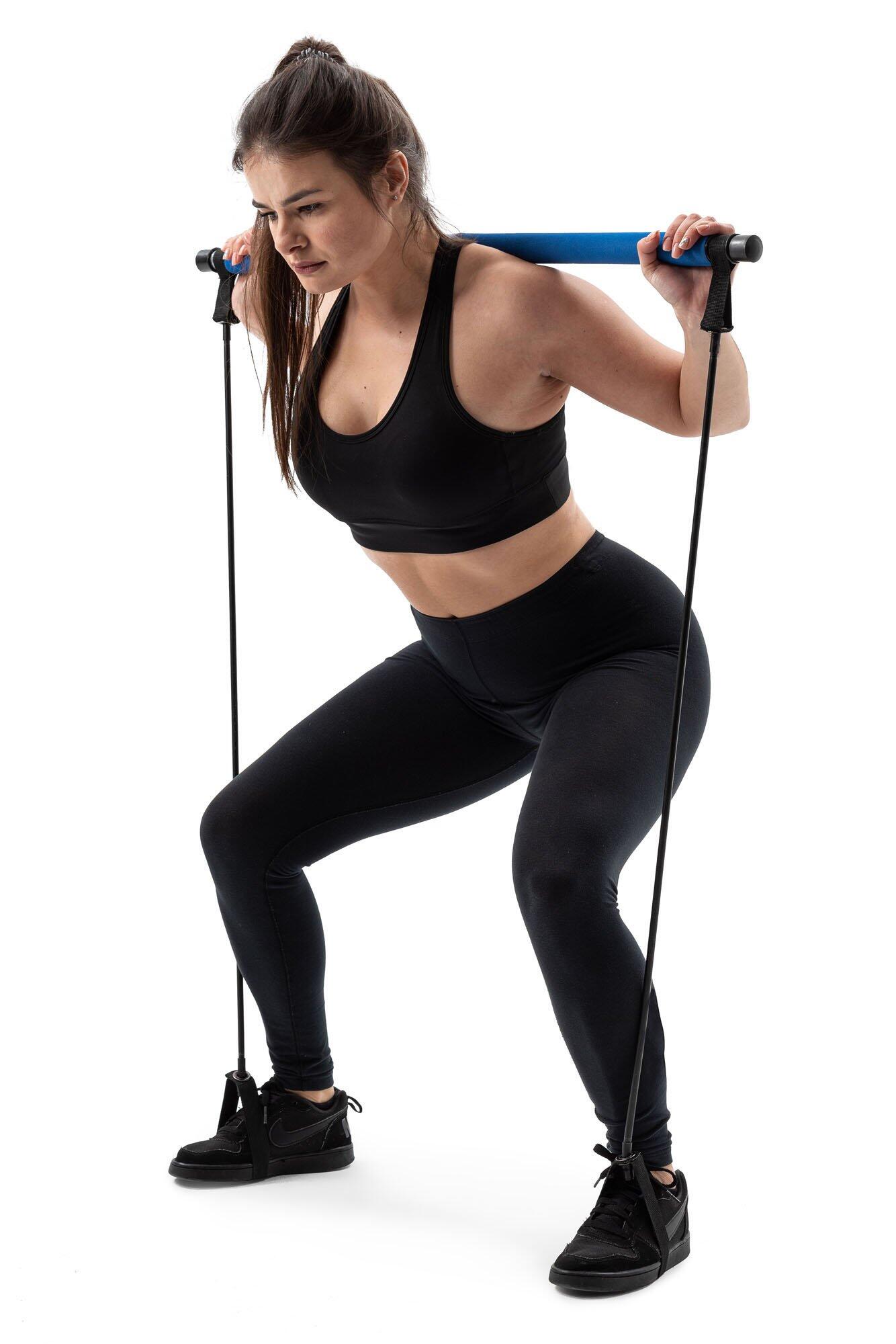Klappbarer Trainingsstab mit Expandern Hop-Sport HS-T090GS 2/7