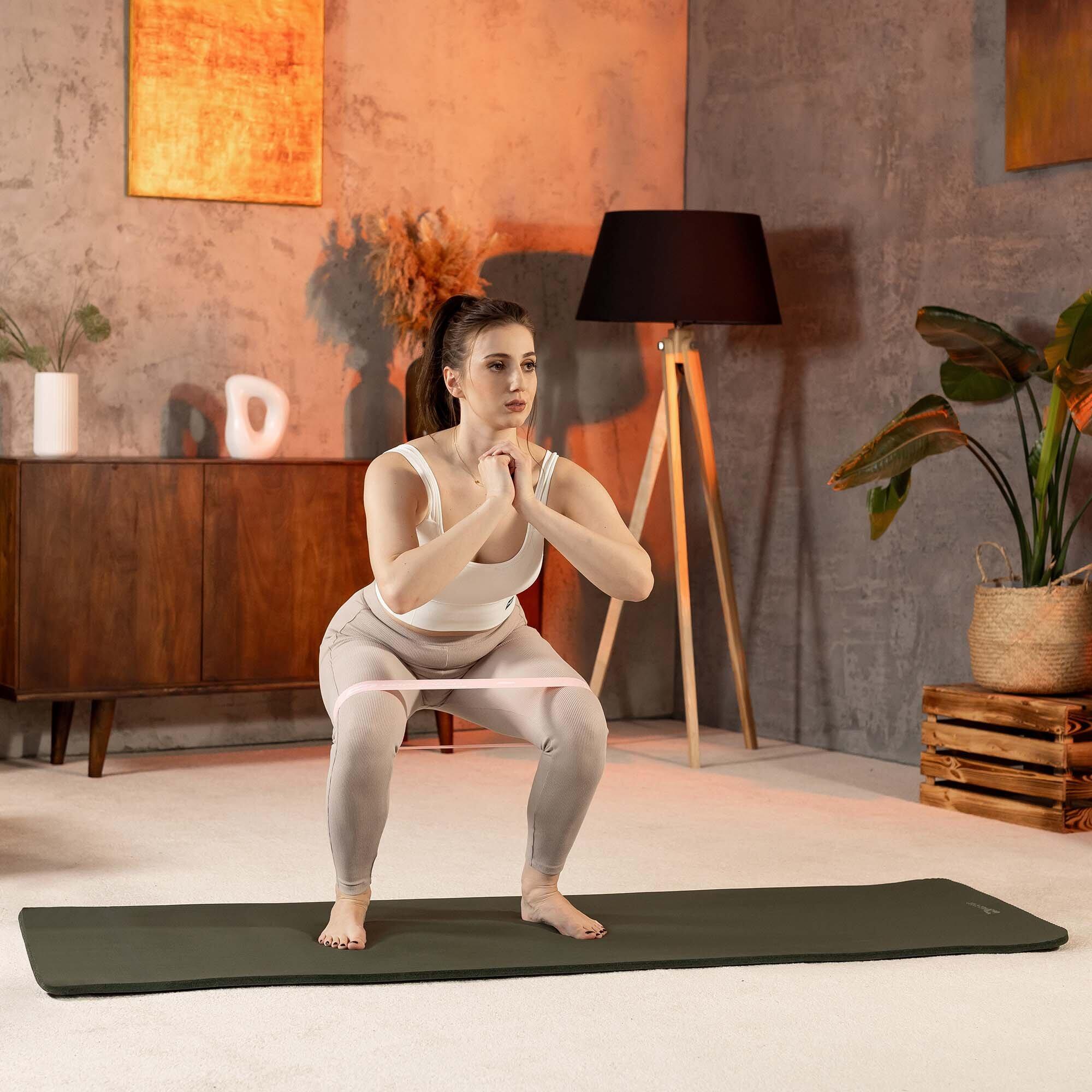 Tapettino per fitness, yoga o pilates, NBR 1cm - verde bottiglia - 190x60cm 5/7