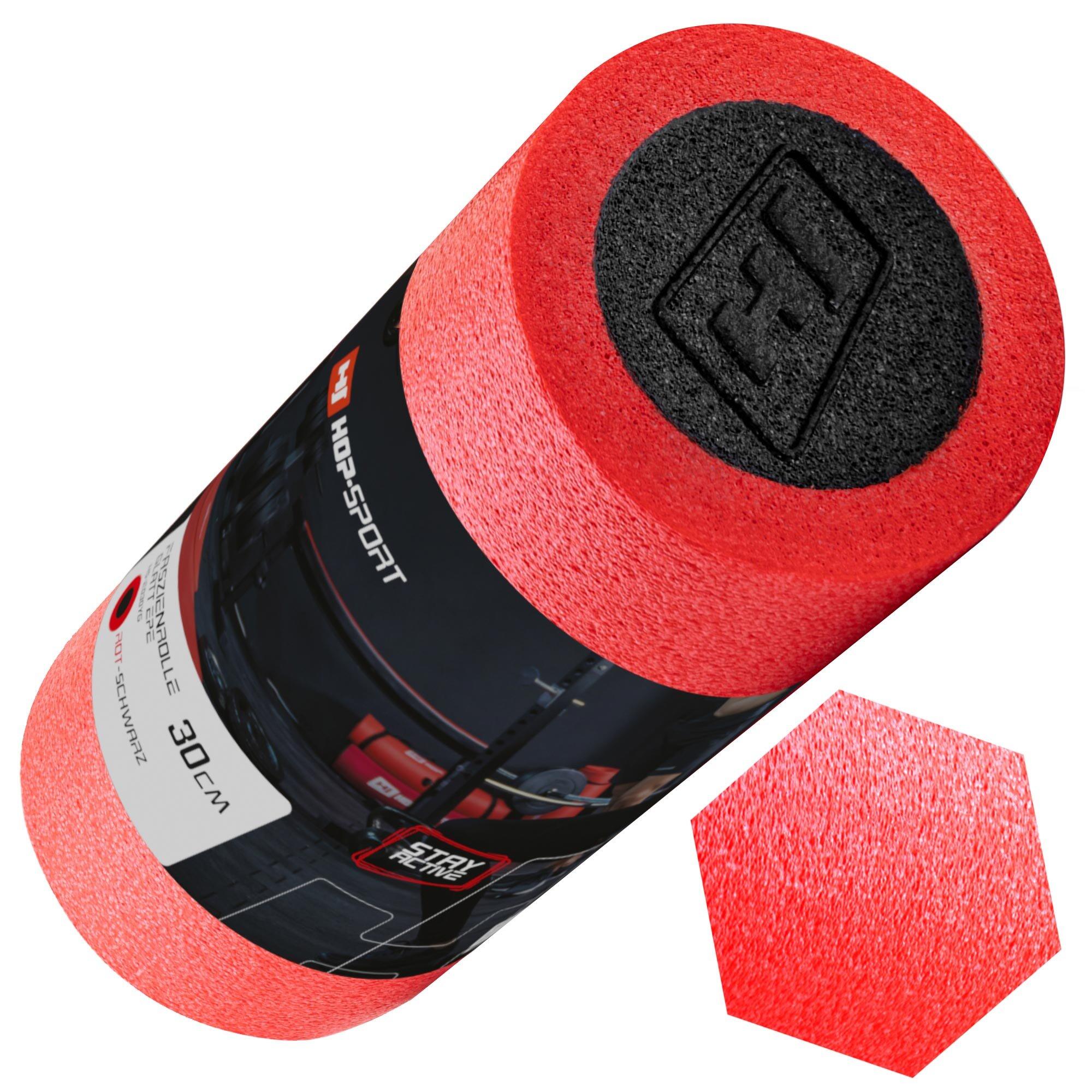 Rodillo de masaje EPE 30cm rojo-negro 6/7