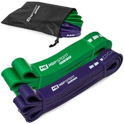 Ensemble de 2 bandes de résistance pour fitness Hop-Sport 16-57kg