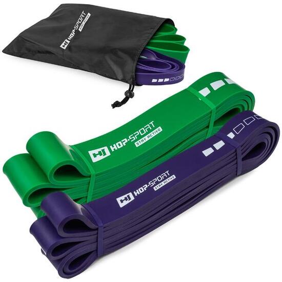 Ensemble de 2 bandes de résistance pour fitness Hop-Sport 16-57kg