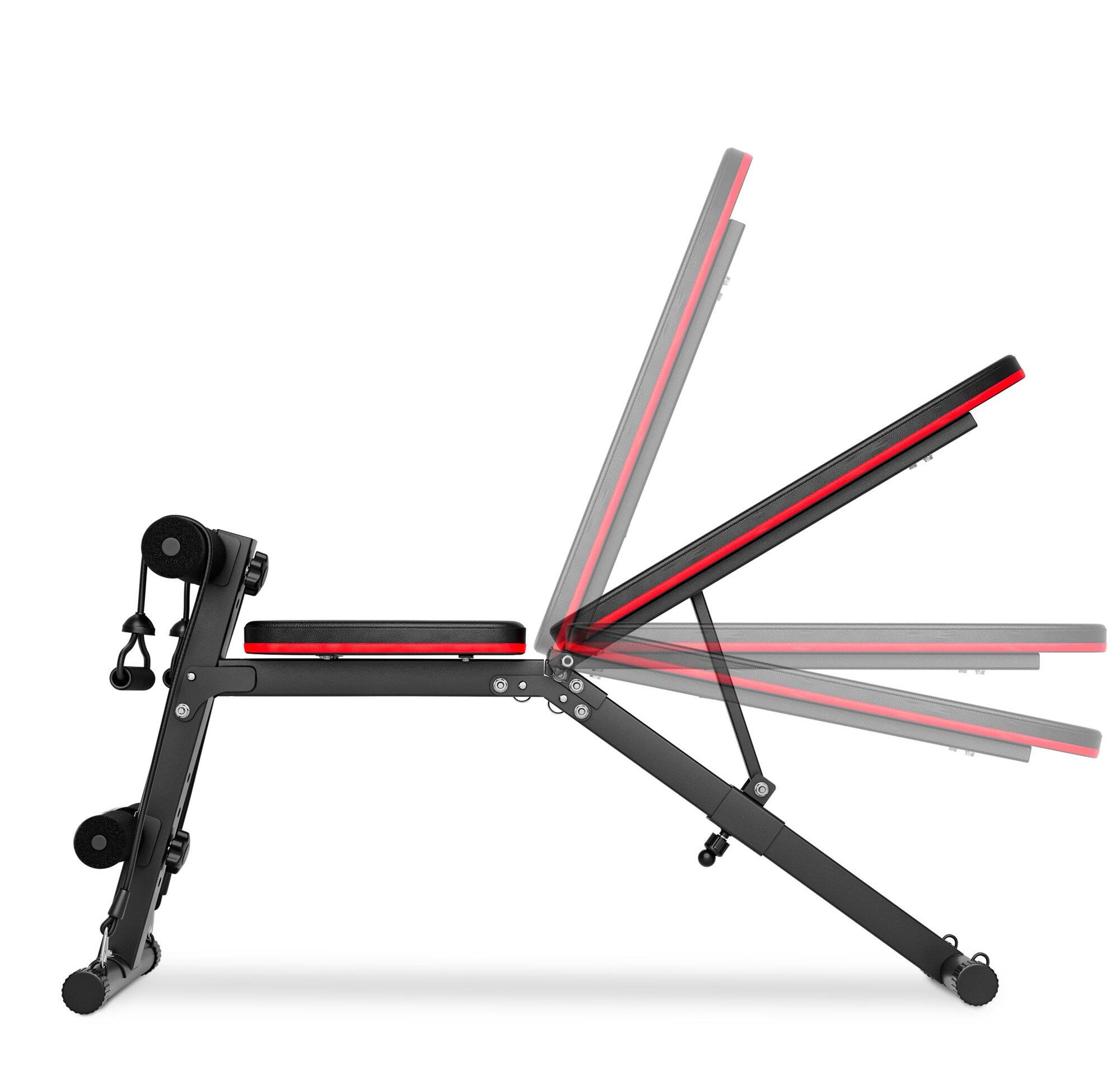 Posilovací lavice Hop-Sport s blokádou nohou a expandery 3/7