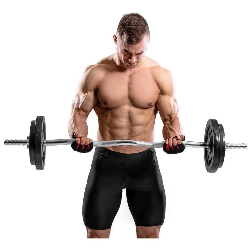 Set greutăți fontă bară Hop-Sport Strong 37kg cu bară îndoită
