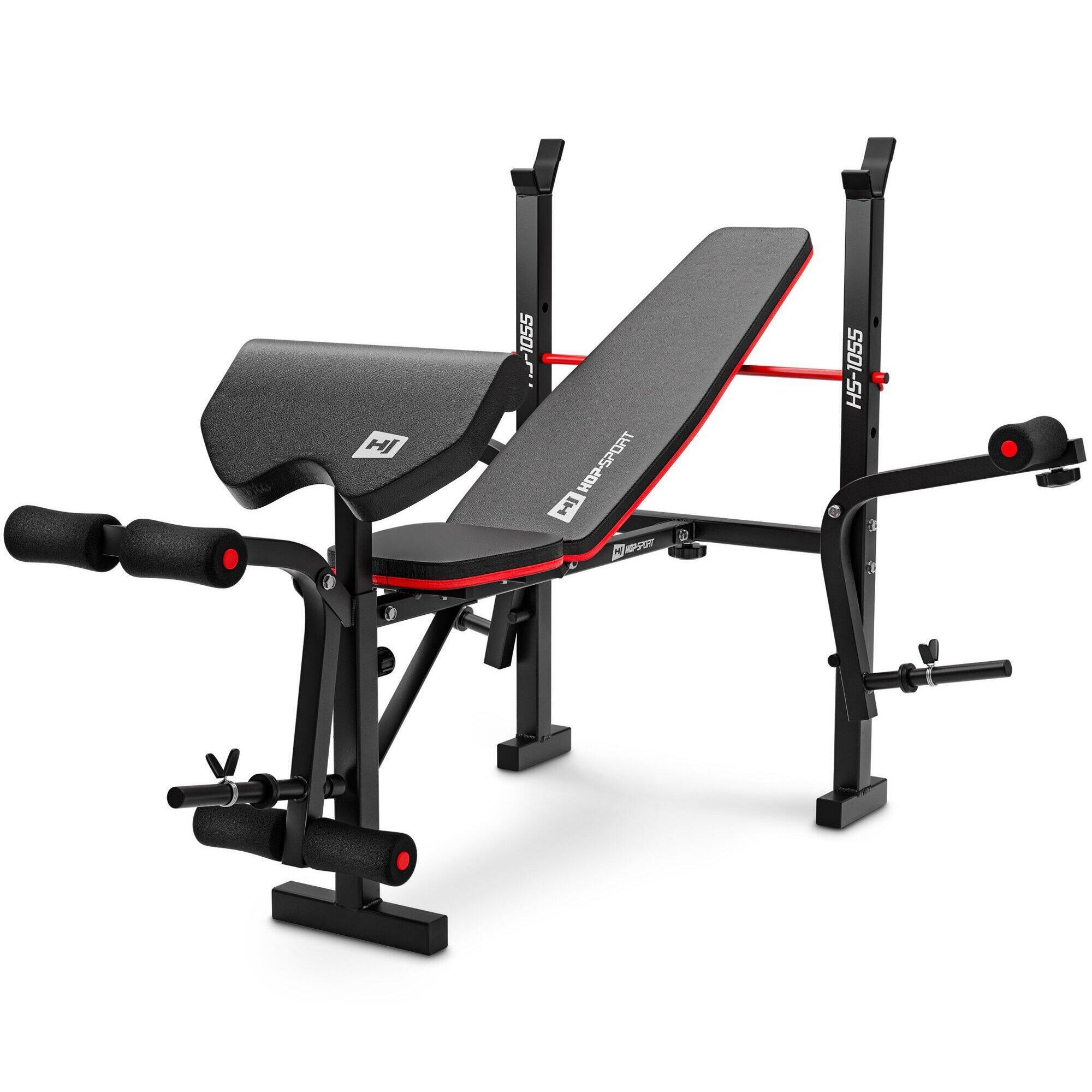 HOP-SPORT Posilovací lavice Hop-Sport s posilovačem nohou a motýlkem