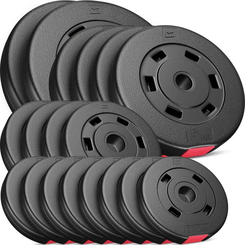 Zestaw obciążeń kompozytowych Hop-Sport 60kg (2x10, 4x5, 4x2.5, 8x1.25)