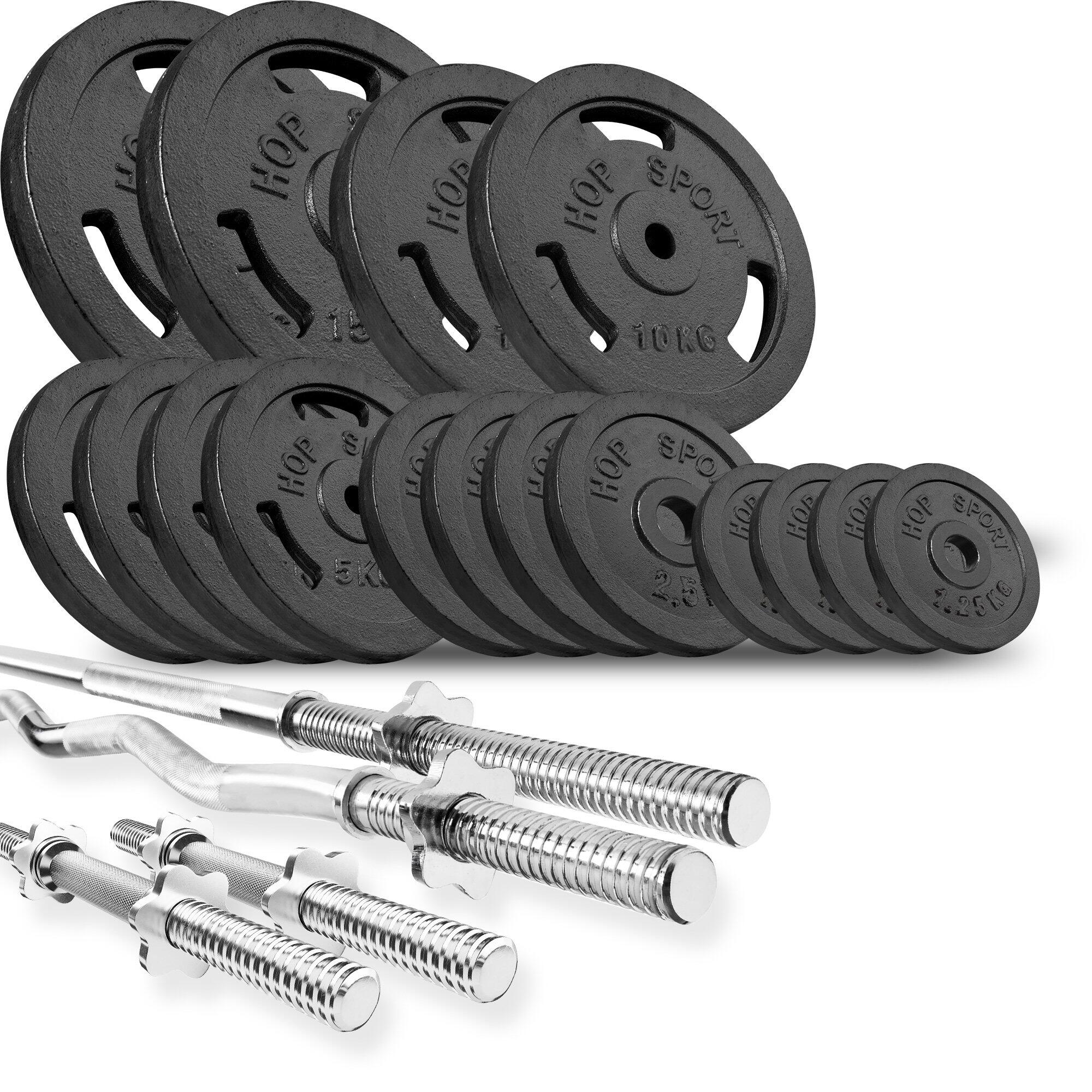 Zestaw kulturystyczny Hop-Sport Strong 106kg z ławką HS-1065
