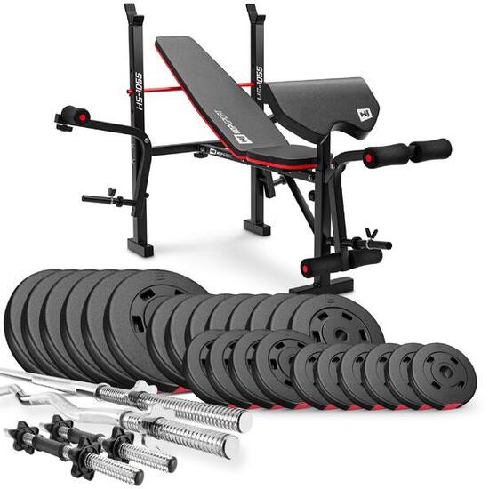 Ensemble de musculation Hop-Sport Premium 135kg avec banc HS-1055