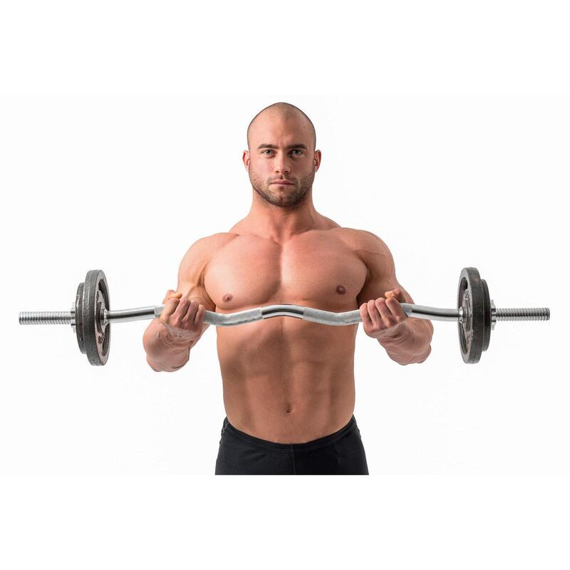 Zestaw obciążeń żeliwnych sztanga Hop-Sport Strong 119kg