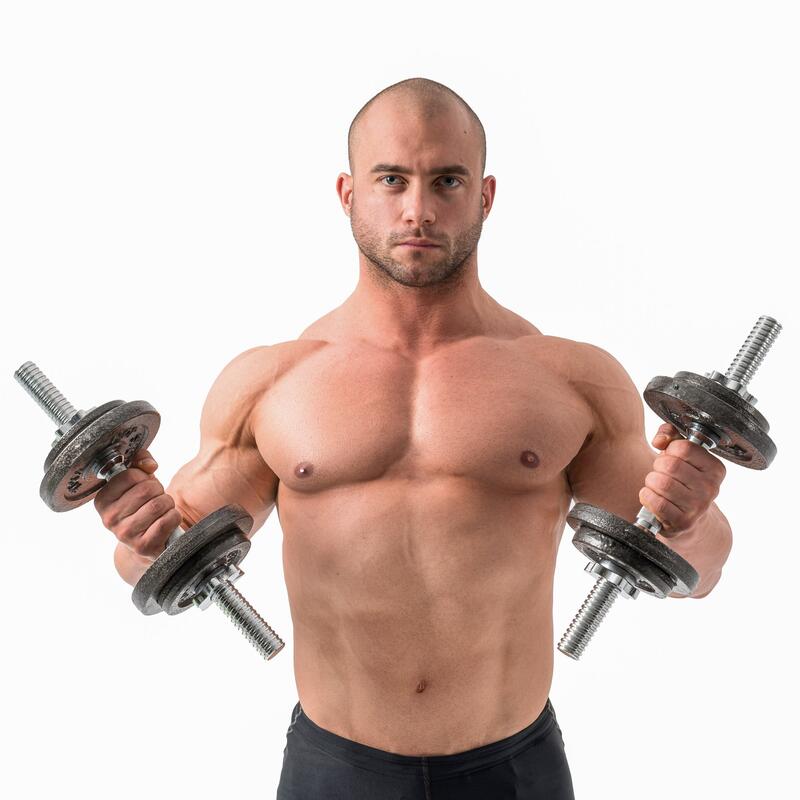 Zestaw obciążeń żeliwnych sztanga Hop-Sport Strong 119kg