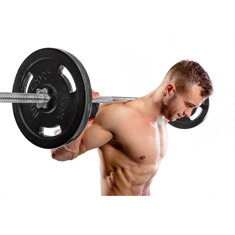 Zestaw obciążeń żeliwnych sztanga Hop-Sport Strong 119kg