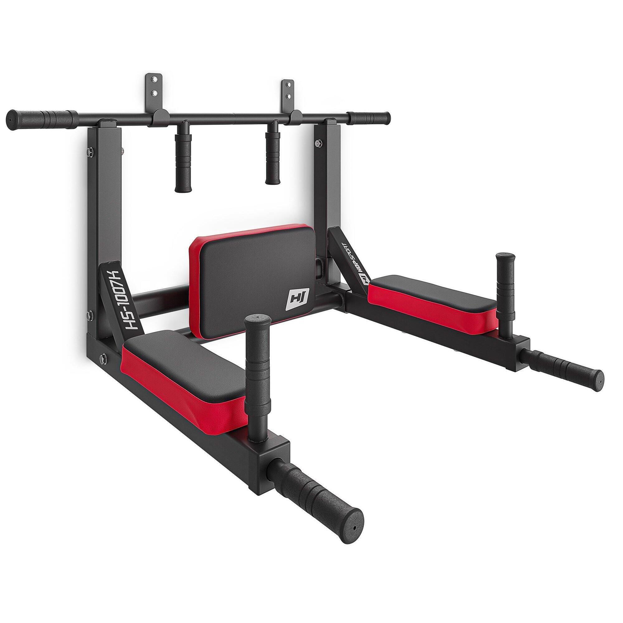 Hop-sport - Barres Pour Entraînement De Force Hs-1007k Pour Dips - Barre À Dips - Noir|rouge - 90 - Decathlon