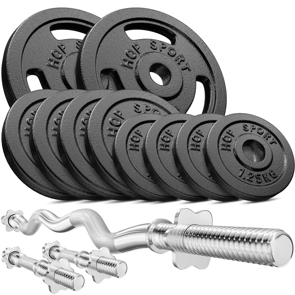 Комплект чугунени тежести щанга Hop-Sport Strong 37kg