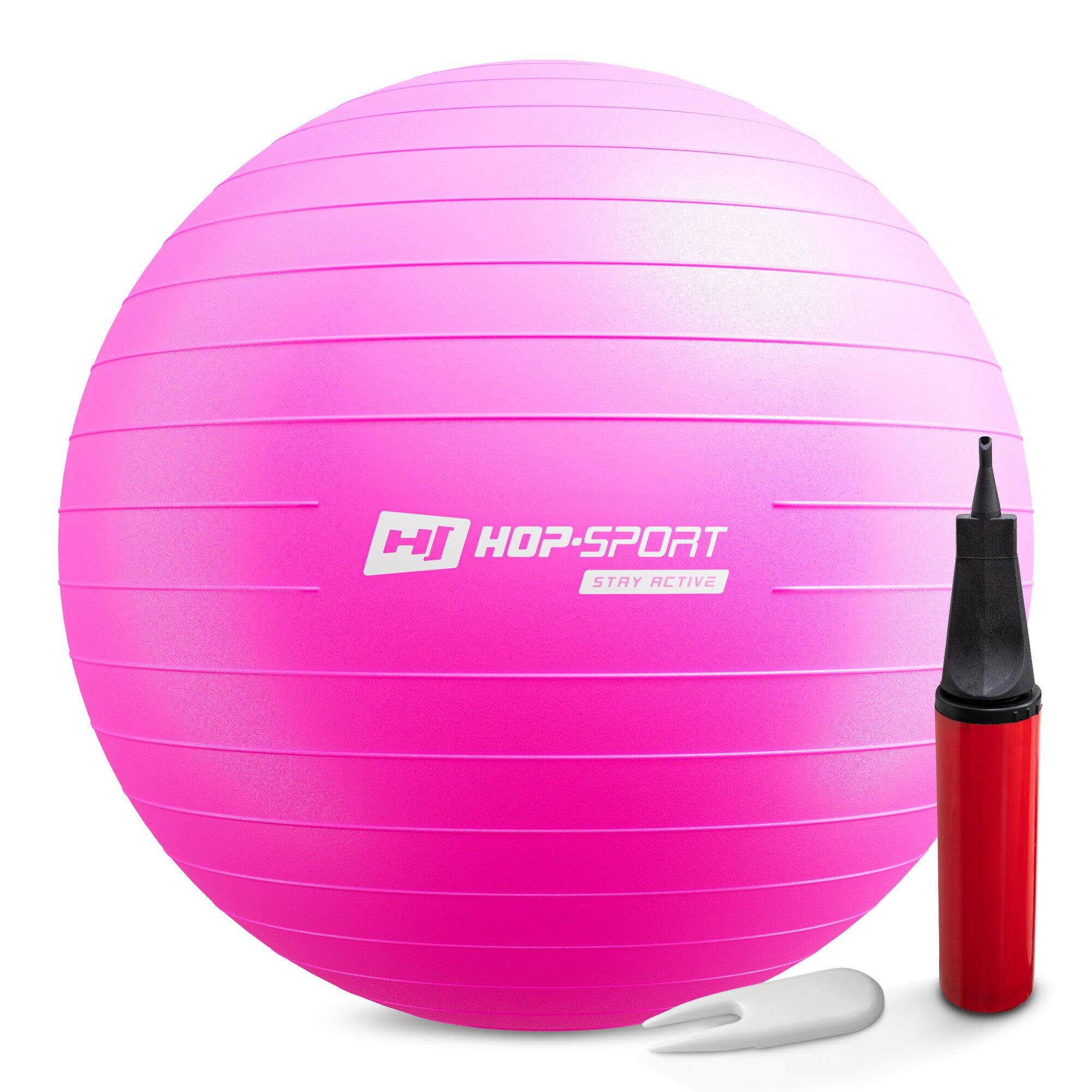 Hop-sport - Balle De Fitness 70cm Avec Pompe Hop-sport Hs-r075yb - Ballon De Gym - Rose - 70 Cm - Decathlon