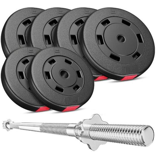 Set aus Verbundgewichten Langhantel Hop-Sport Premium 59kg