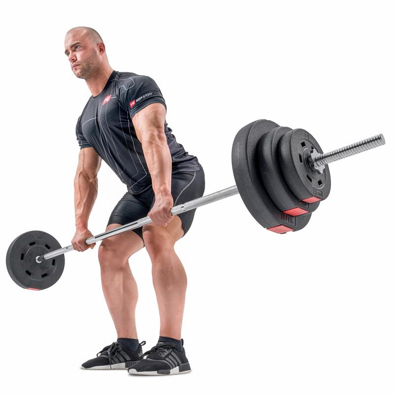 Zestaw gryfów do treningu siłowego Hop-Sport 167cm +120cm lekko łamany + 2x40cm