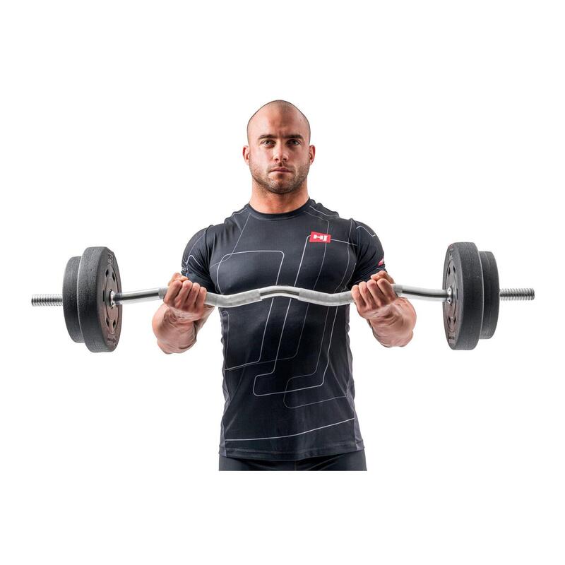 Bară antrenament Hop-Sport 120 cm (30 mm) ușor curbată