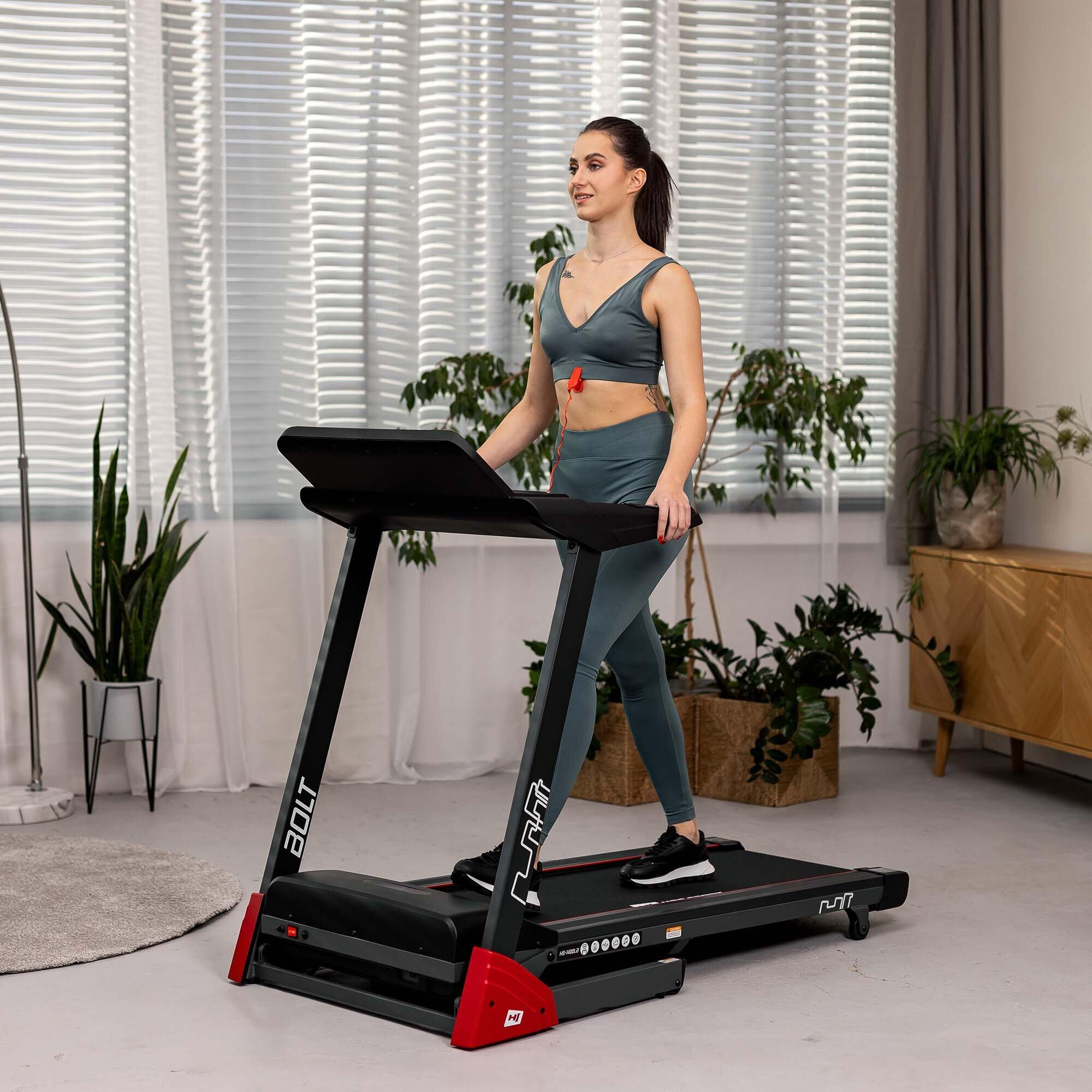 Tapis de course pliable 0,8 - 14 km/h HS-1400LB Bolt, connecté Bluetooth et App 6/7