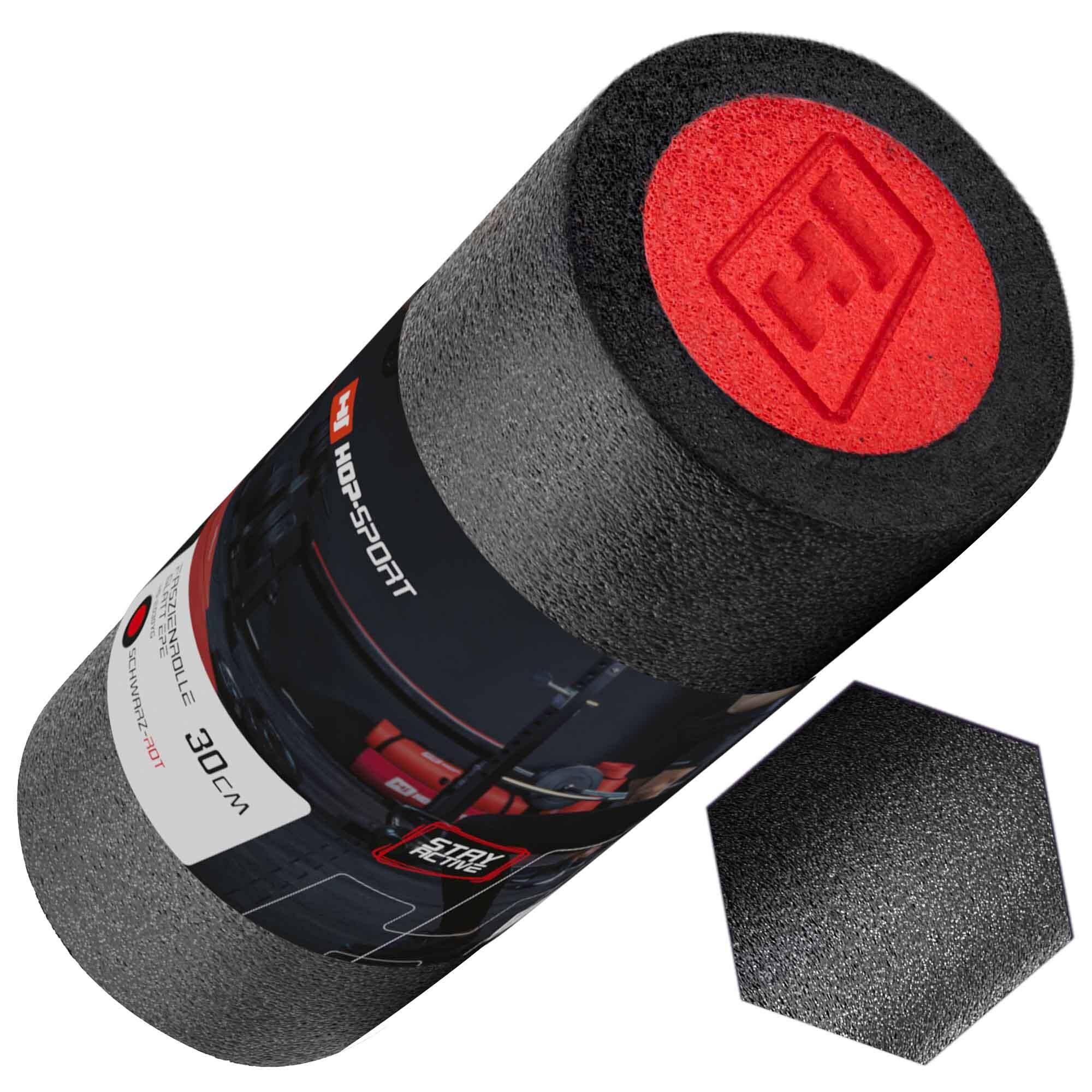 Rodillo de masaje EPE 30cm negro-rojo 7/7