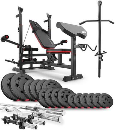 Ensemble de musculation composite Hop-Sport Premium 75kg avec banc HS-1075