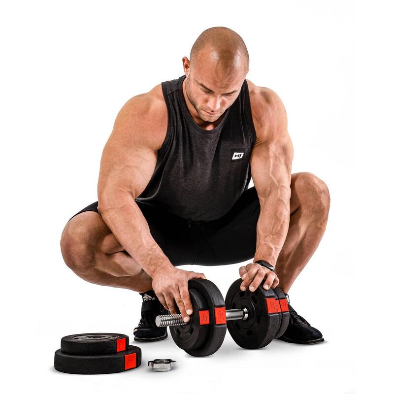Set gantere antrenament 2x20kg Hop-Sport HS-CD2x20 compozit