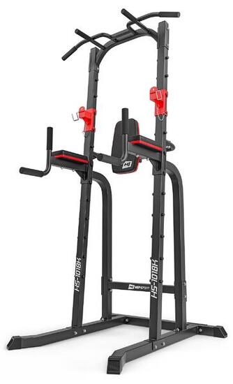 Krafttrainings-Dipstation Hop-Sport HS-1018K mit Klimmzugstange und Hantelablage