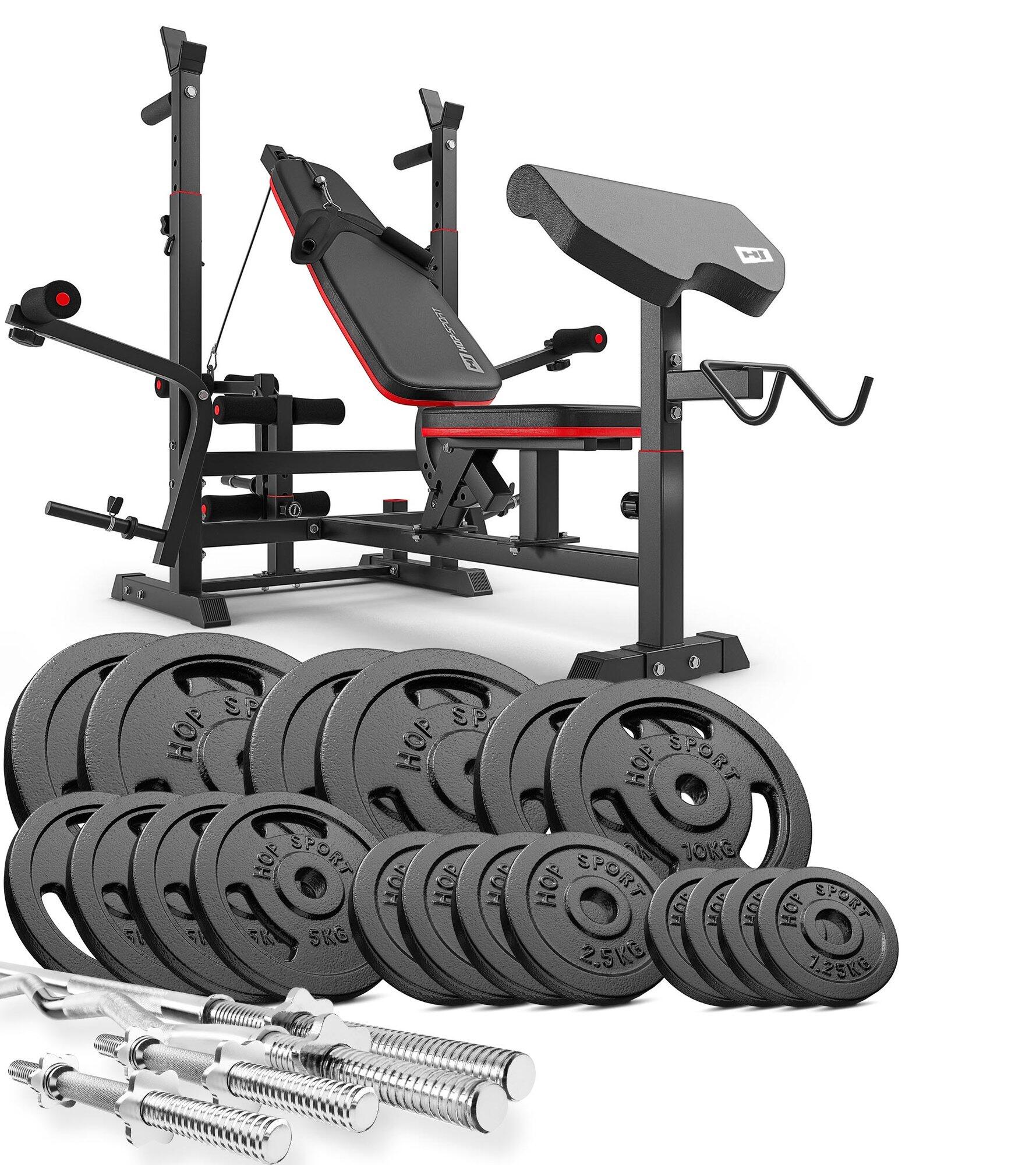Sada litinových závaží 146kg s lavicí HS-1075 1/7