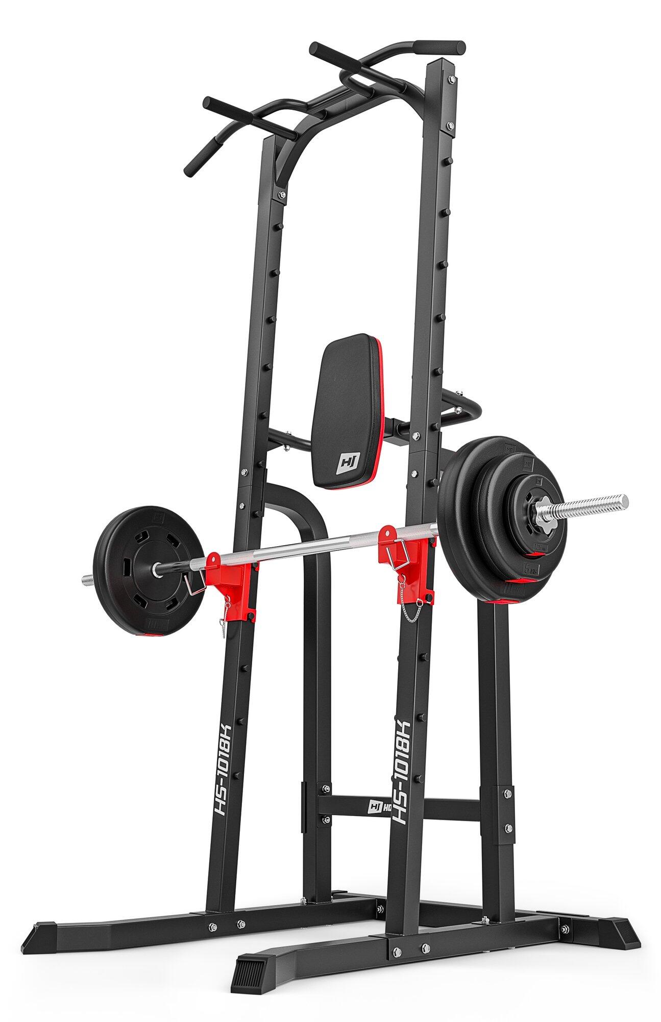 Krachttraining dipstation Hop-Sport HS-1018K met optrekstang en halterhouders 4/7