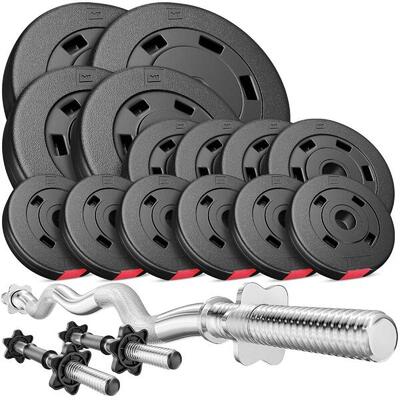 Set van composietgewichten halter hop-sport premium 56kg