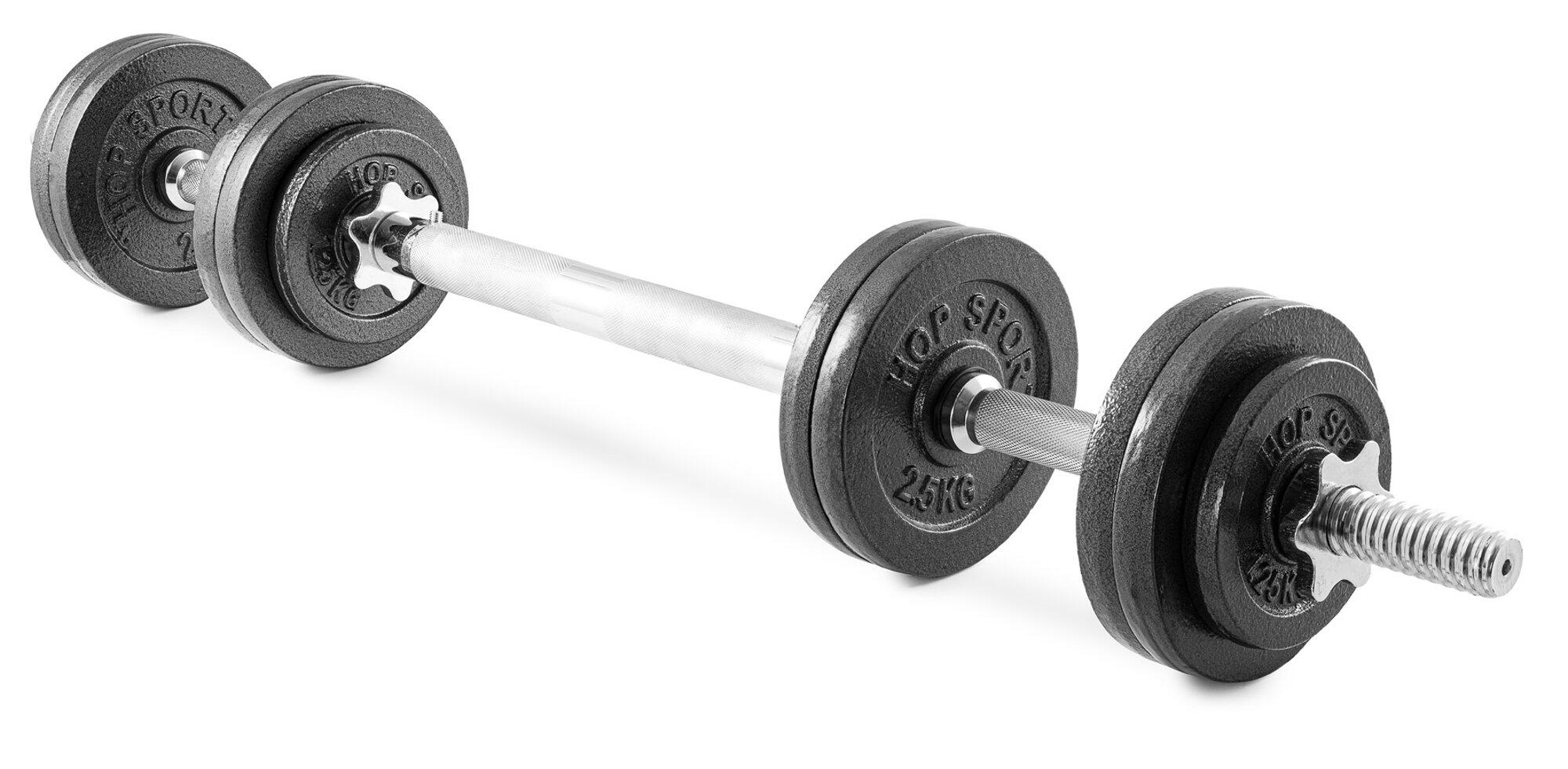 Set di manubri regolabili in ghisa 2x15kg con bilanciere estensibile 6/7
