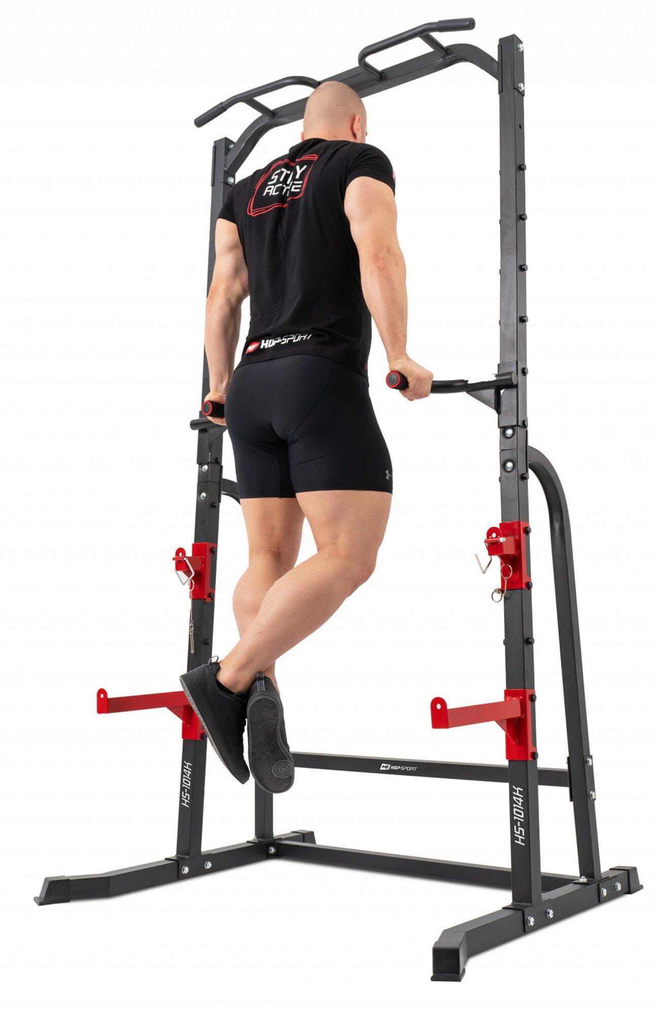 Krachttraining Dipstation Hop-Sport HS-1014K met stang en veiligheid 4/7