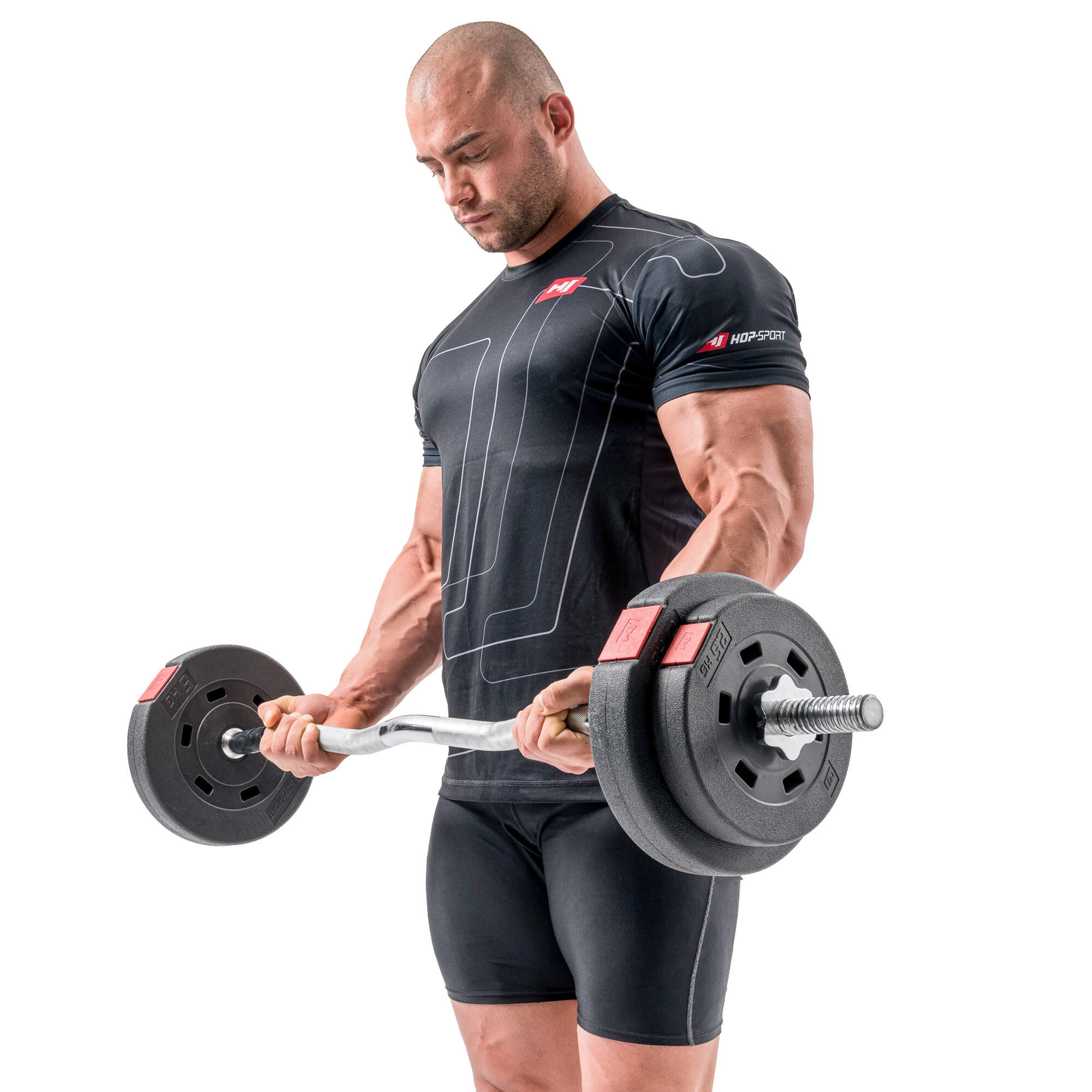 Zestaw obciążeń kompozytowych sztanga Hop-Sport Premium 56kg