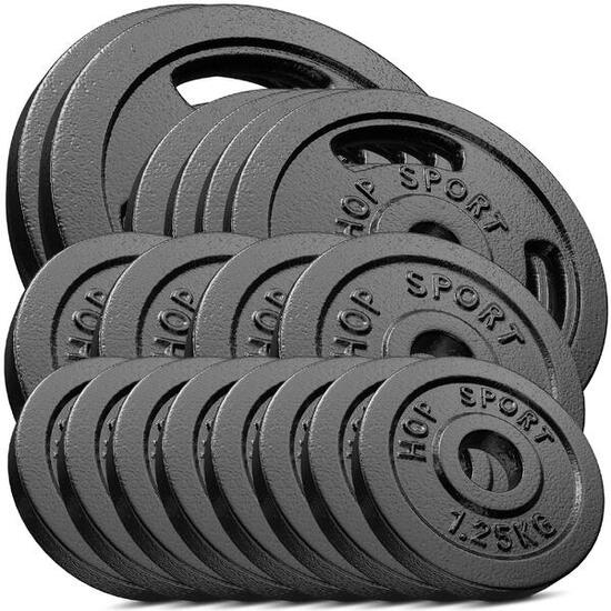 Set di pesi in ghisa per allenamento 60kg (2x10 4x5 4x2.5 8x1.25)