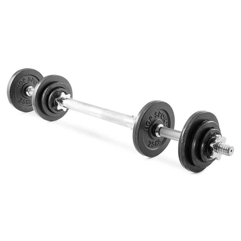 Set gantere fontă pentru antrenament 2x10kg Hop-Sport HS-ID2x10C