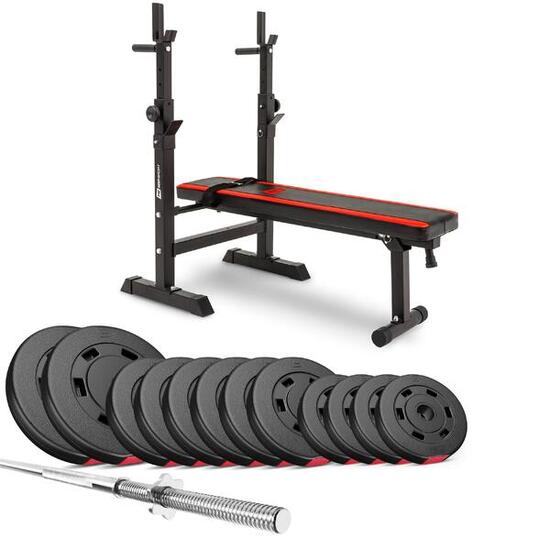 Ensemble de musculation composite Hop-Sport Premium 69kg avec banc HS-1080