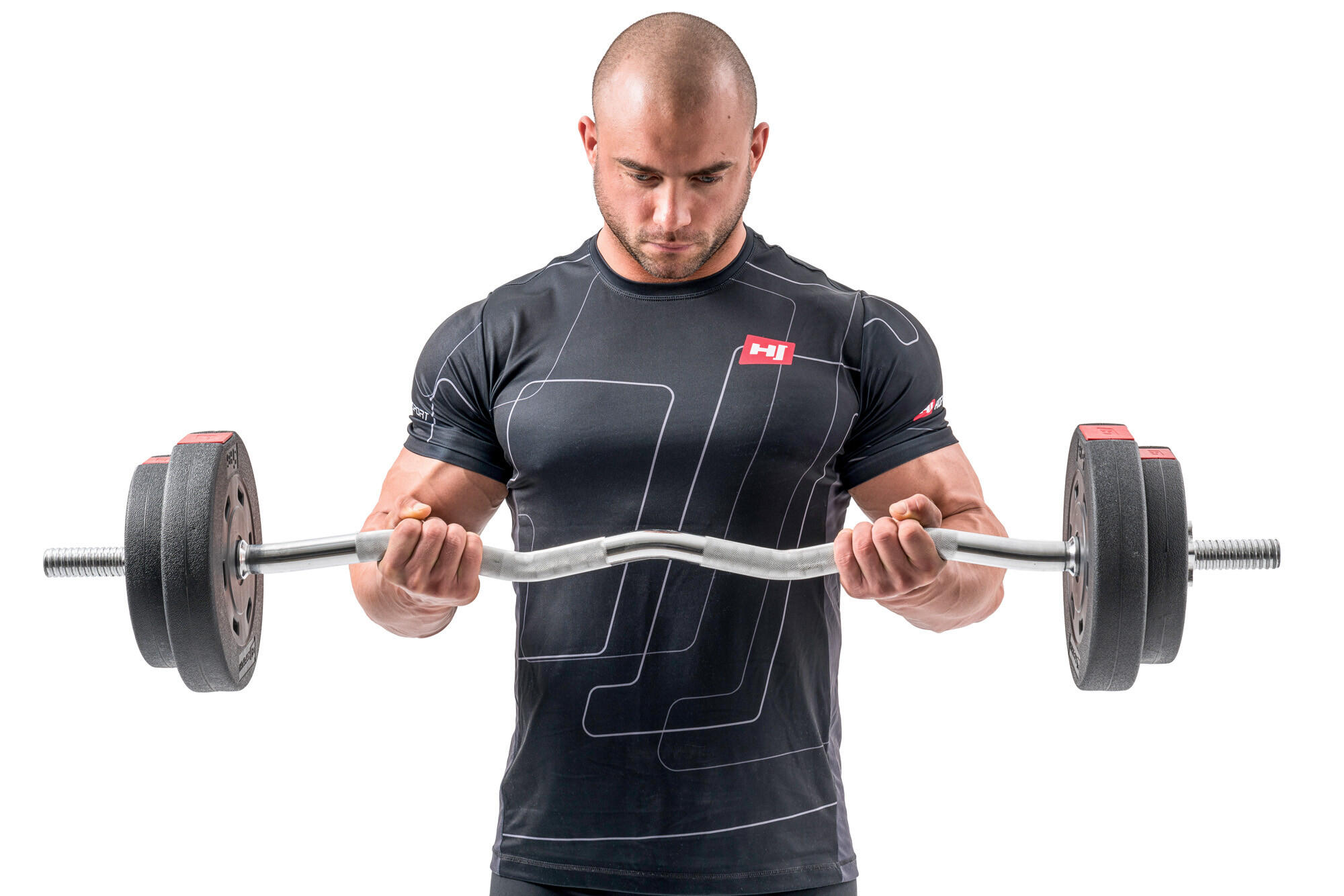 Set di pesi compositi con bilanciere e manubri per allenamento Premium 125kg 3/7