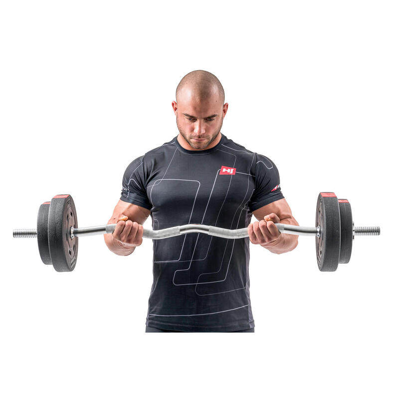 Zestaw obciążeń kompozytowych sztanga Hop-Sport Premium 125kg