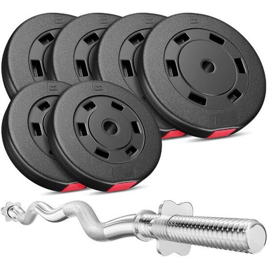 Set aus Verbundgewichten Langhantel Hop-Sport Premium 57kg