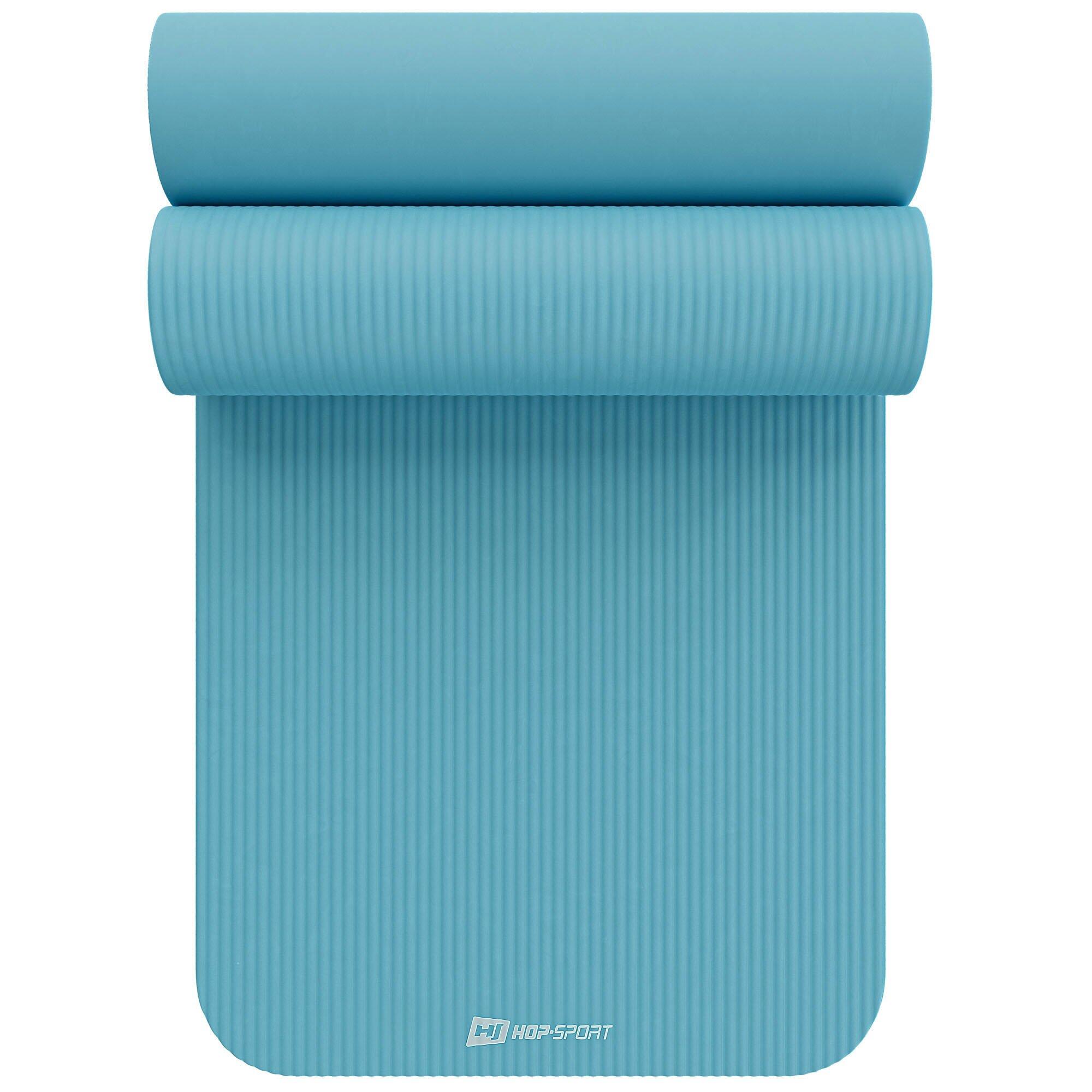 Hop-sport - Tapis De Fitness Nbr 1,5cm - 190x60cm, Antidérapant - Tapis De Sol (mousse) - Bleu - 190 Cm - Decathlon