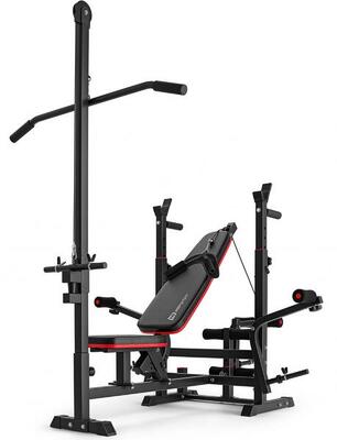 Panca per bilanciere HS-1075 Pro con lat machine e preacher curl