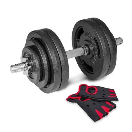 Zestaw hantli do treningu siłowego Hop-Sport HS-ID1x20 regulowana z rękawiczkami