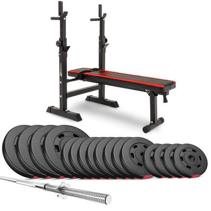 Hop-Sport Premium 99kg Bodybuilding Set met HS-1080 Bank
