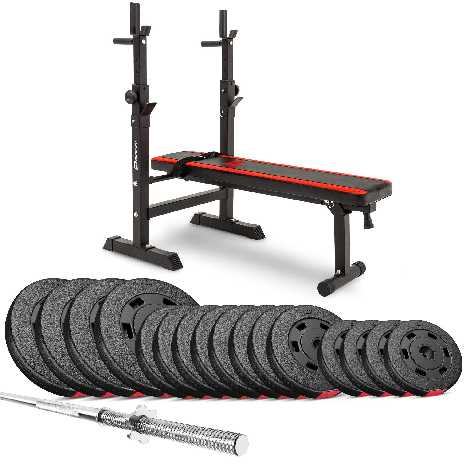 Hop-sport - Ensemble De Musculation Composite Hop-sport Premium 99kg Avec Banc Hs-1080 - Appareil De Musculation - Noir - Decathlon