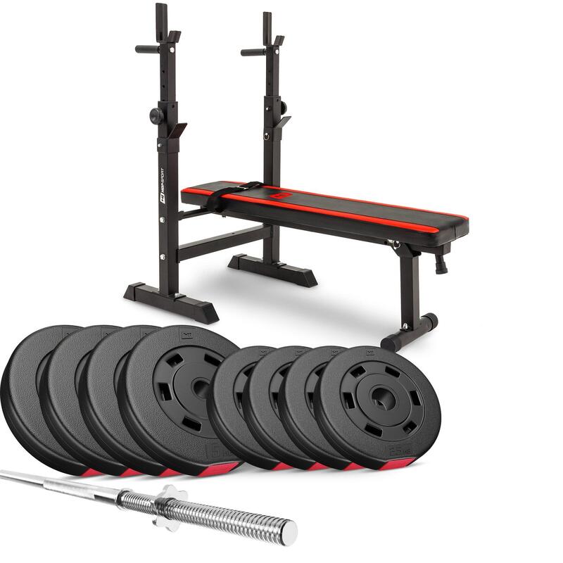 Zestaw kulturystyczny kompozytowy Hop-Sport Premium 39kg z ławką HS-1080