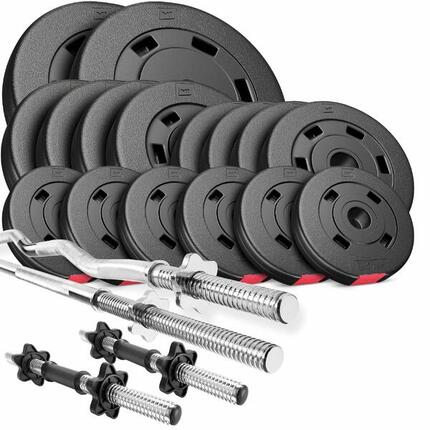 Set aus Verbundgewichten Langhantel Hop-Sport Premium 75kg