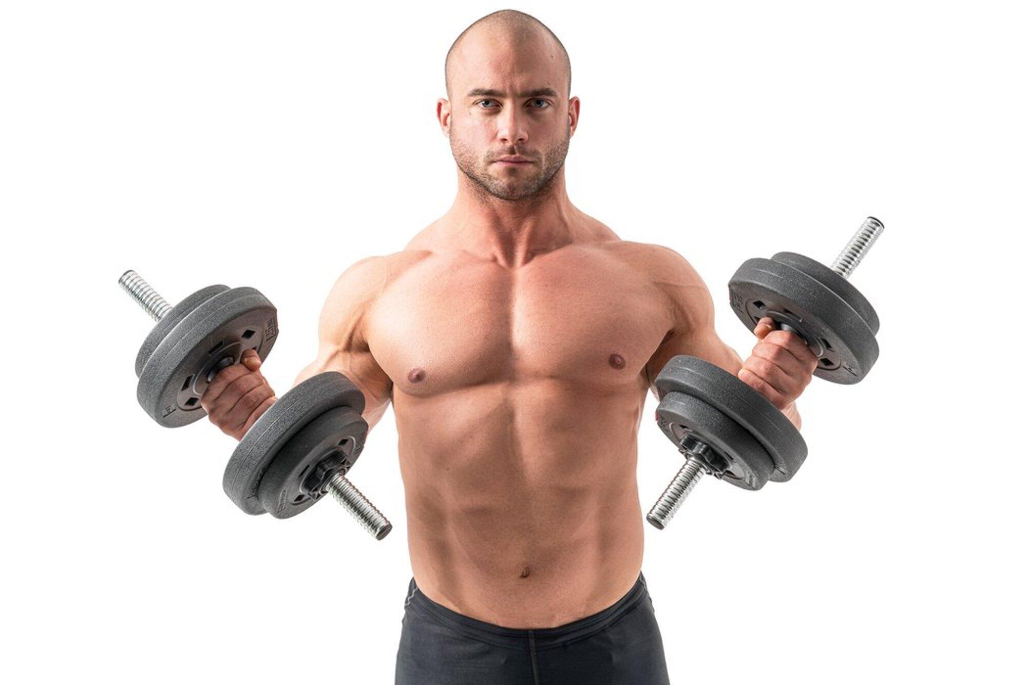 Set di pesi compositi con bilanciere e manubri per allenamento Premium 125kg 4/7