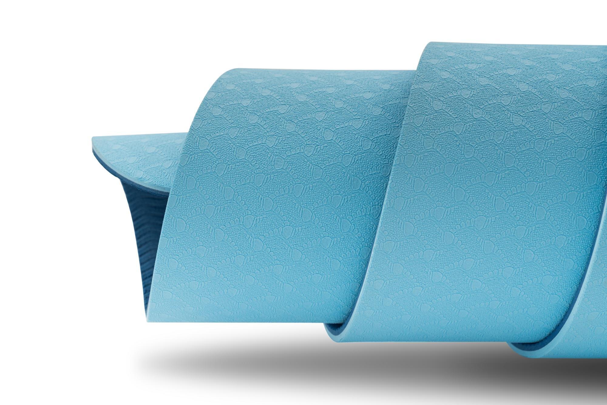 TREXO NBR Oefenmat in roze, 183 x 61 cm, materiaal van buitengewone duurzaamheid en flexibiliteit, 15 mm dikte met antislip textuur, compleet met draagriem, ideaal voor fitnesstraining