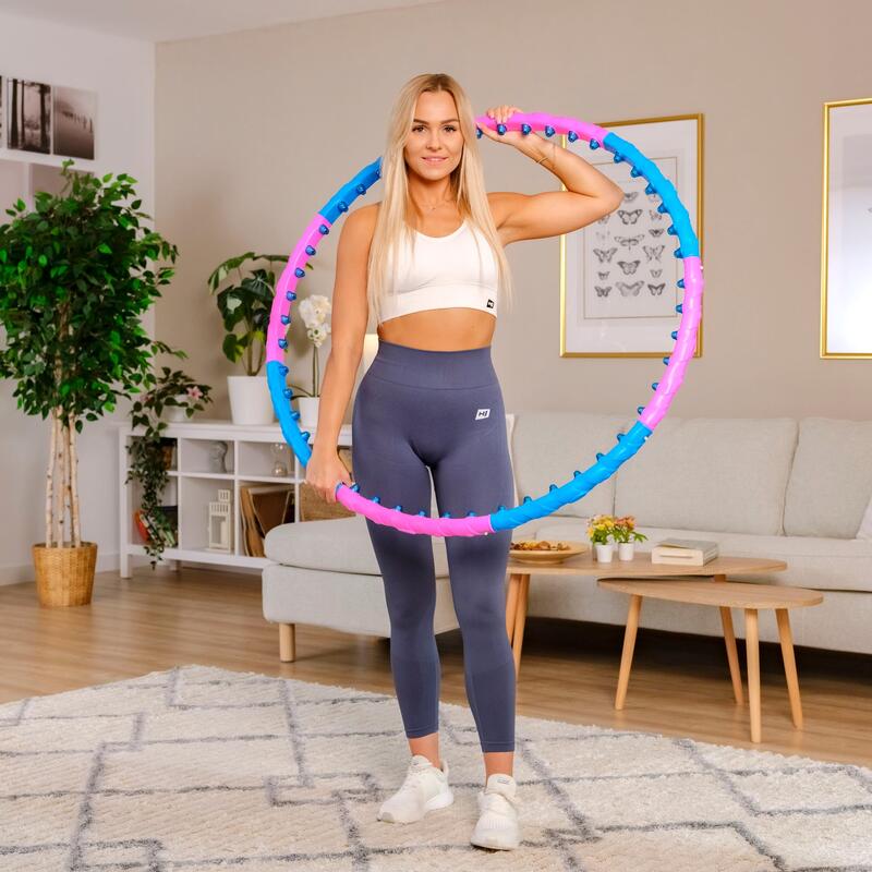 Hula-hop cu proeminențe - cerc exerciții - Hop-Sport 48 bile magnetice